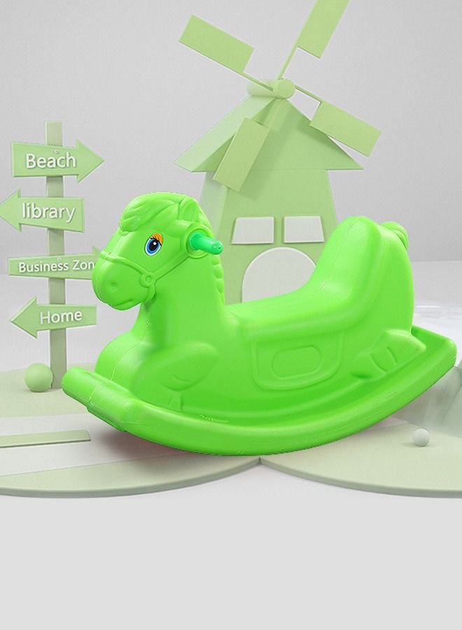 Plastic Rocking Horse Kids Rider On Toys  Green Color