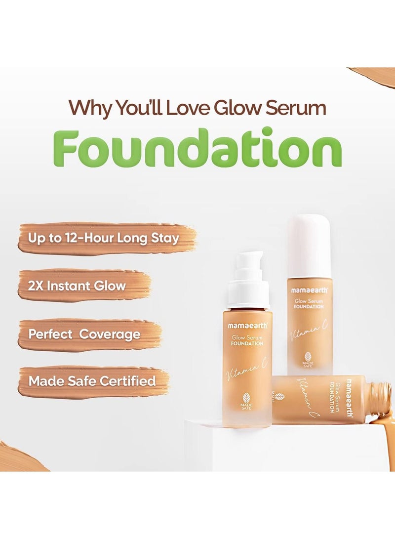 Glow Serum Foundation Lotion With Vitamin C And Turmeric For 12 Hour Long Stay 05 Beige Glow 30ml Dewy Finish