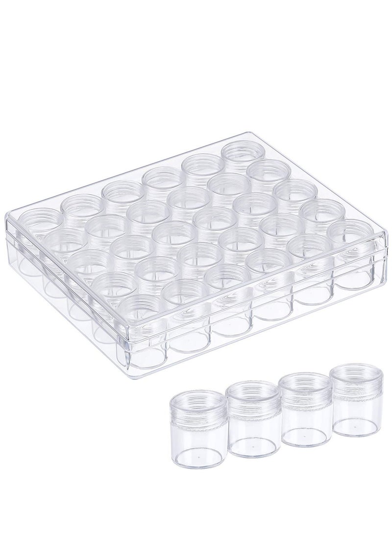 Pack Of 30 Clear Plastic Bead Storage Containers Set