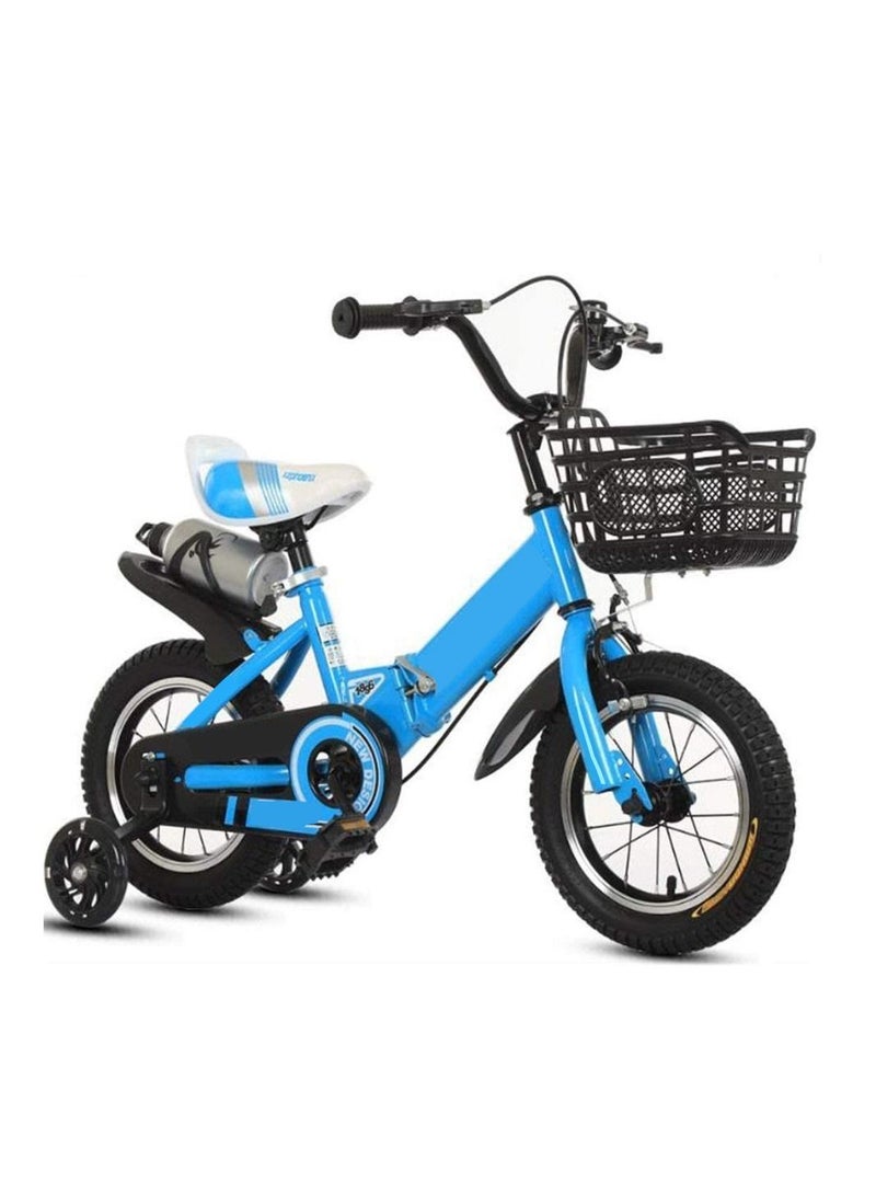 Kids Bike with Hand Brake and Basket for Ages 3-9 Years  12  Inch