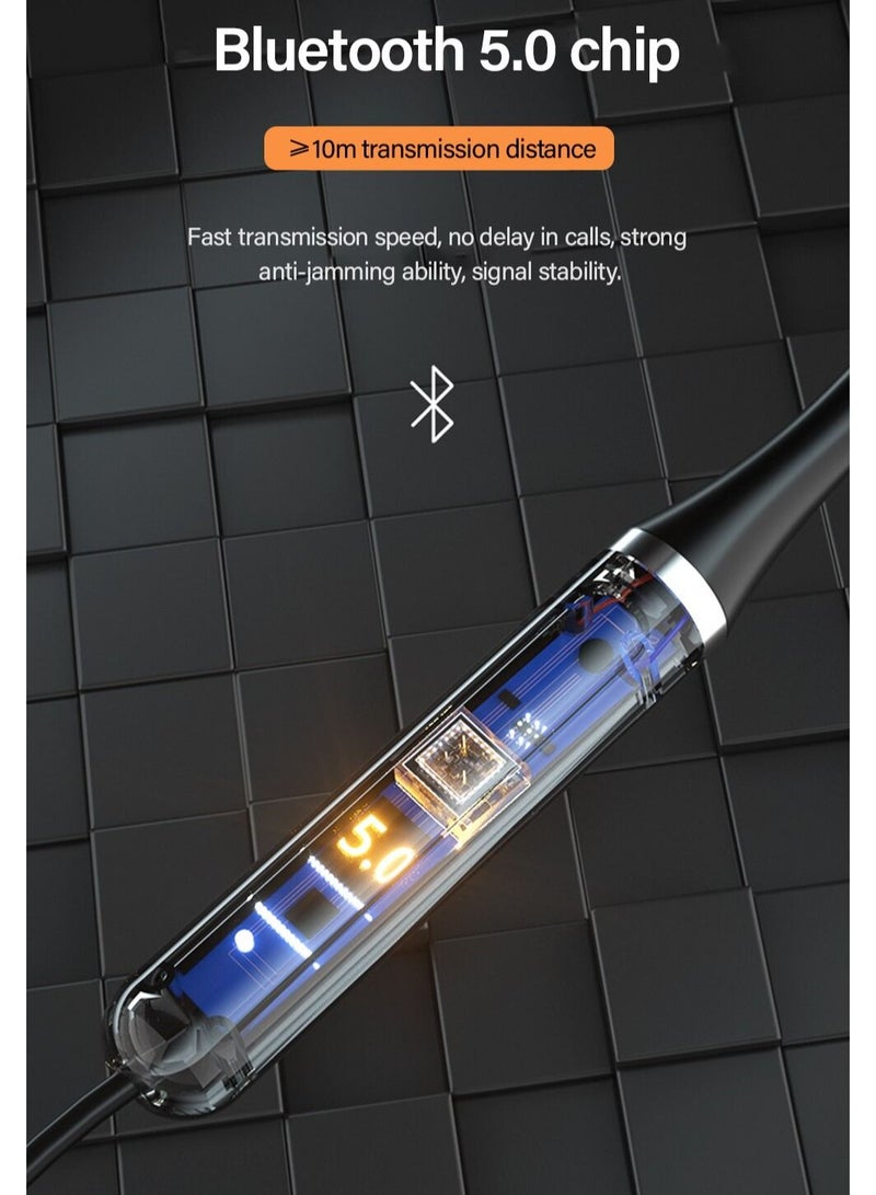 Wireless Headphones Bluetooth V5.0 IPX5 Waterproof Magnetic Neckband Sport Earphones with Mic