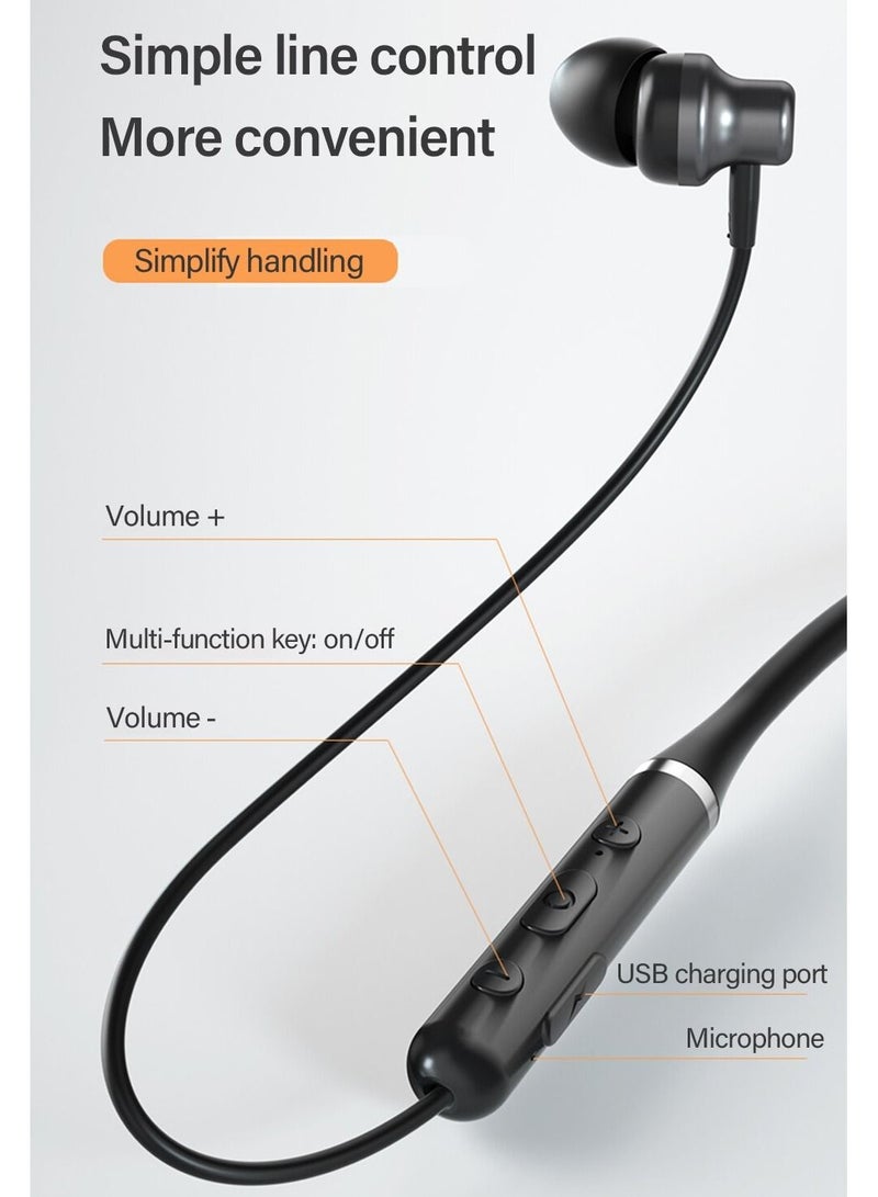 Wireless Headphones Bluetooth V5.0 IPX5 Waterproof Magnetic Neckband Sport Earphones with Mic