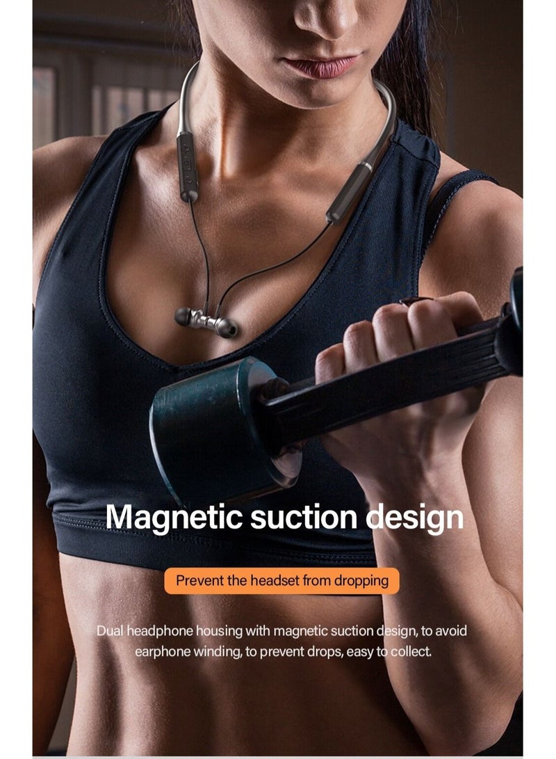 Wireless Headphones Bluetooth V5.0 IPX5 Waterproof Magnetic Neckband Sport Earphones with Mic