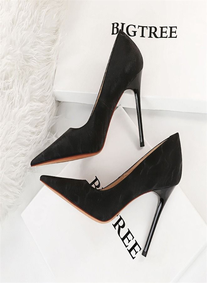 Shallow Pointed High Heels 10.5CM Black