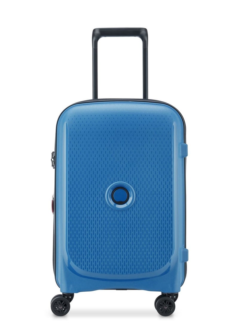 Delsey Belmont+ 55cm Hardcase 4 Double Wheel Expandable Cabin Luggage Trolley Blue