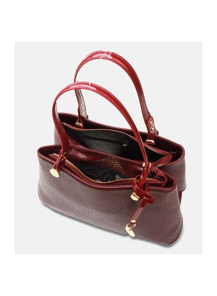Amada Women's Satchel Handbag - Red Wine