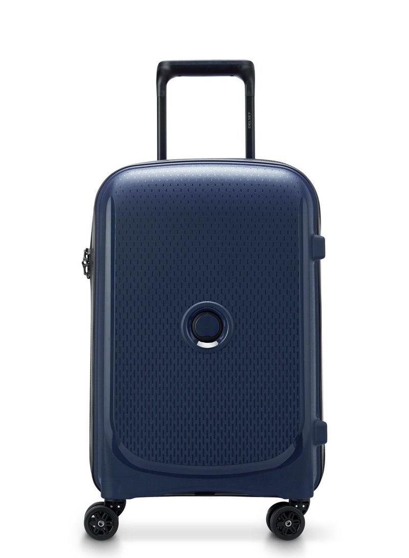 Delsey Belmont+ 55cm Hardcase 4 Double Wheel Non-Expandable Cabin Luggage Trolley Blue