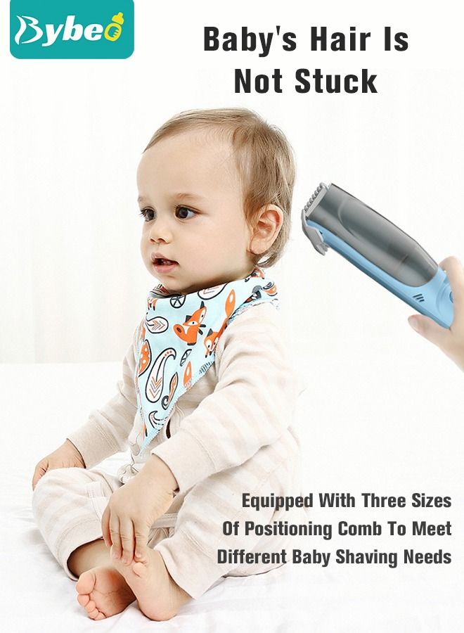 Baby Hair Clipper with Vacuum, Silent Kids Hairs Trimmer Kit with 3 Ceramic Blade Guide Combs, Waterproof & USB Charge for Children Infant Boys Girls