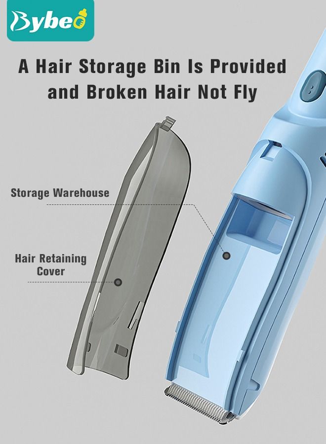 Baby Hair Clipper with Vacuum, Silent Kids Hairs Trimmer Kit with 3 Ceramic Blade Guide Combs, Waterproof & USB Charge for Children Infant Boys Girls
