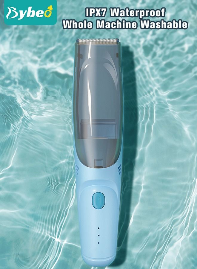 Baby Hair Clipper with Vacuum, Silent Kids Hairs Trimmer Kit with 3 Ceramic Blade Guide Combs, Waterproof & USB Charge for Children Infant Boys Girls