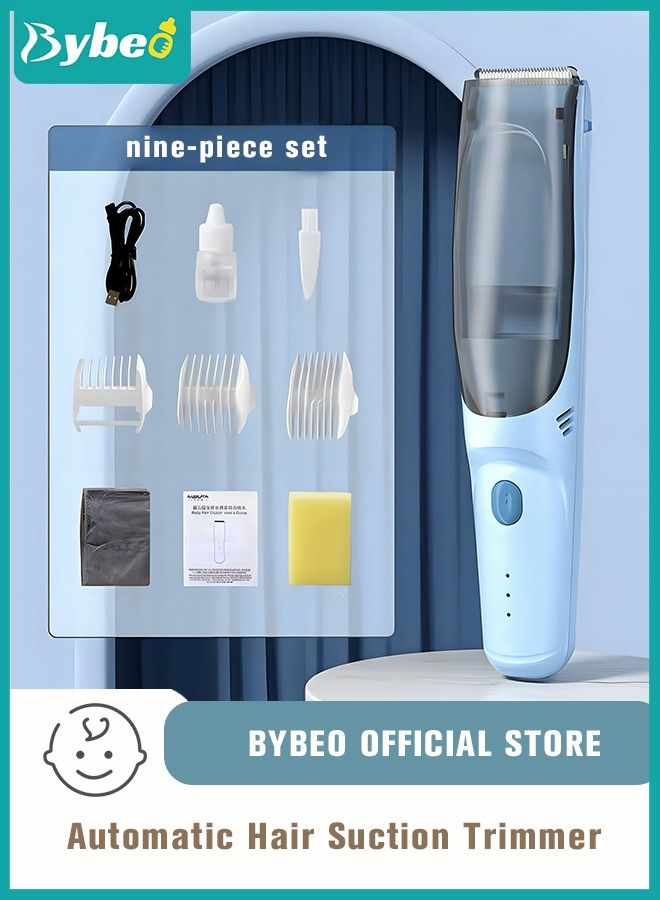Baby Hair Clipper with Vacuum, Silent Kids Hairs Trimmer Kit with 3 Ceramic Blade Guide Combs, Waterproof & USB Charge for Children Infant Boys Girls