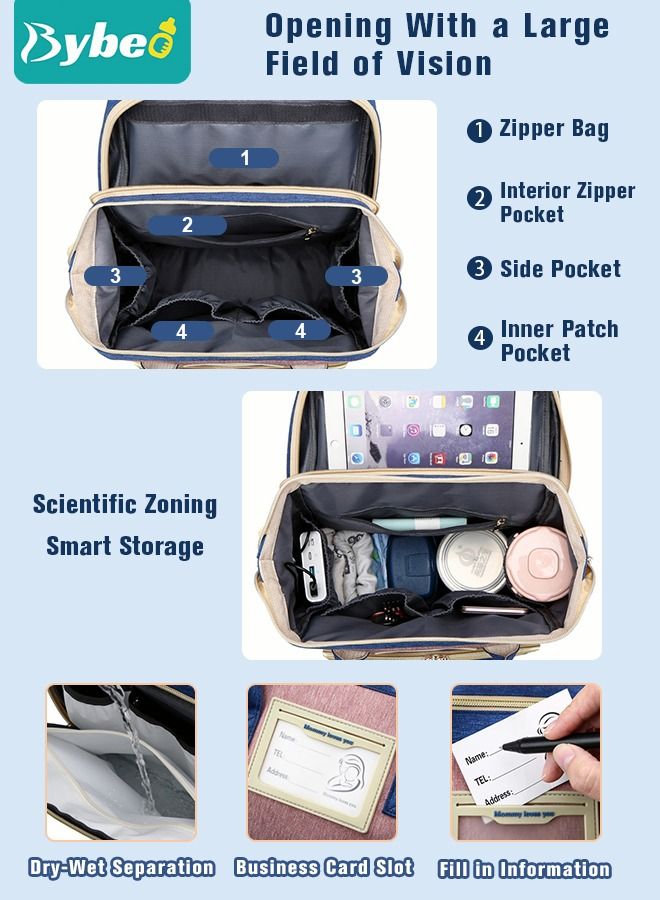 2024 New Style Baby Diaper Bag Backpack, Multifunction Diapers Changing Station for Boys Girls Outdoor and Travel, Infant Shower Gifts, Large Capacity, 900d Oxford, USB Port