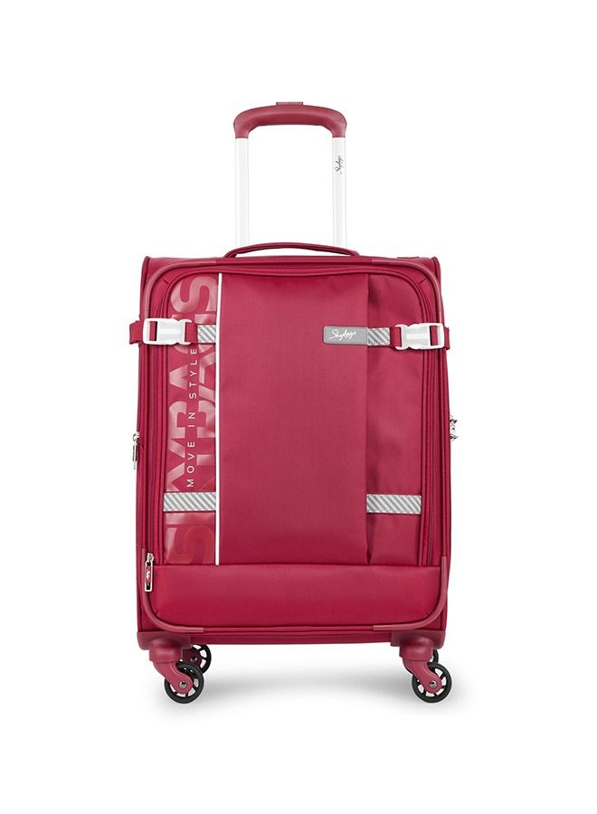 4 WHEELS SKYBAGS SNAZZY CARMINE RED SOFTSIDE CABIN TROLLEY BAG - SK STSNAH59CRD