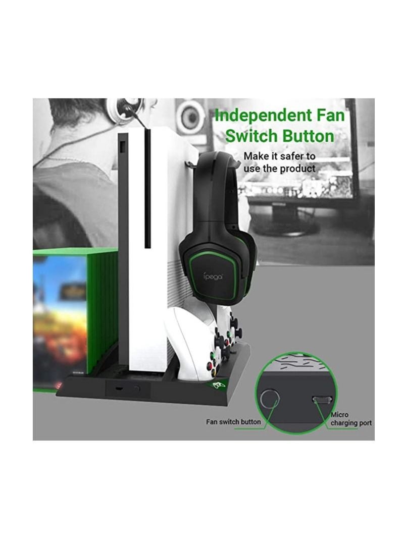 Vertical Charging Stand For Xbox Series S Battery Pack And Dual Controller Charger Headset Holder