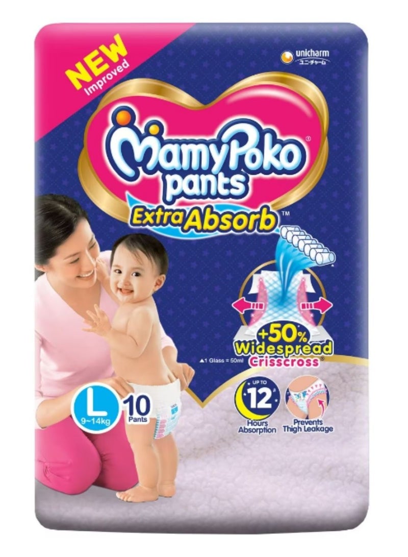 Extra Absorb Diaper Pants L-10