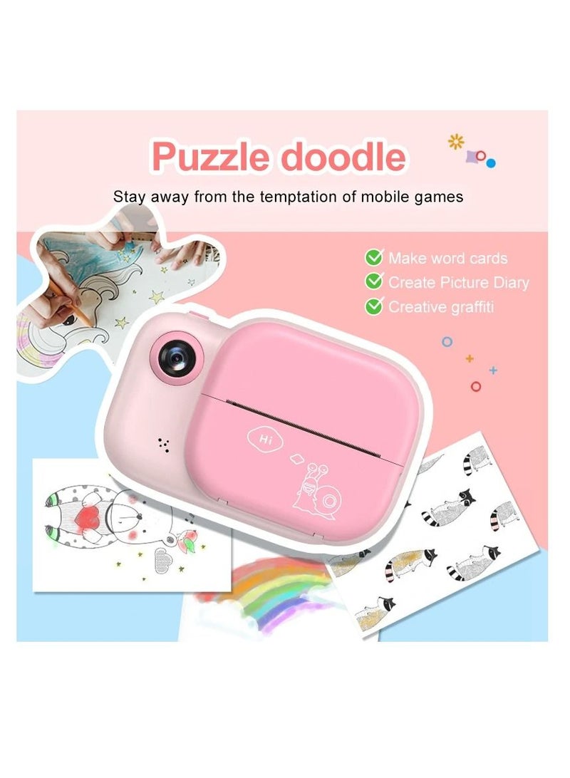 Children Instant Print Camera Thermal Printing Dual Cameras 1080P Digital Video Photo Cam Kid DIY Educational Toys Birthday Gift