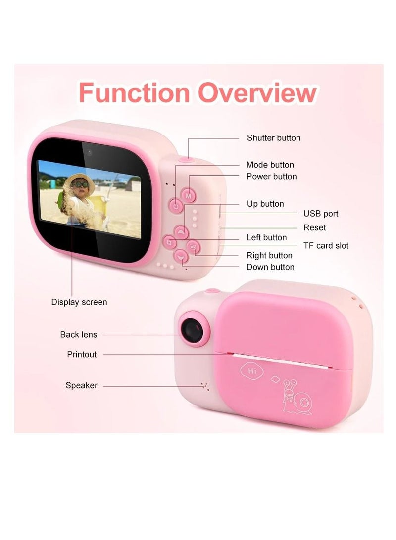 Children Instant Print Camera Thermal Printing Dual Cameras 1080P Digital Video Photo Cam Kid DIY Educational Toys Birthday Gift