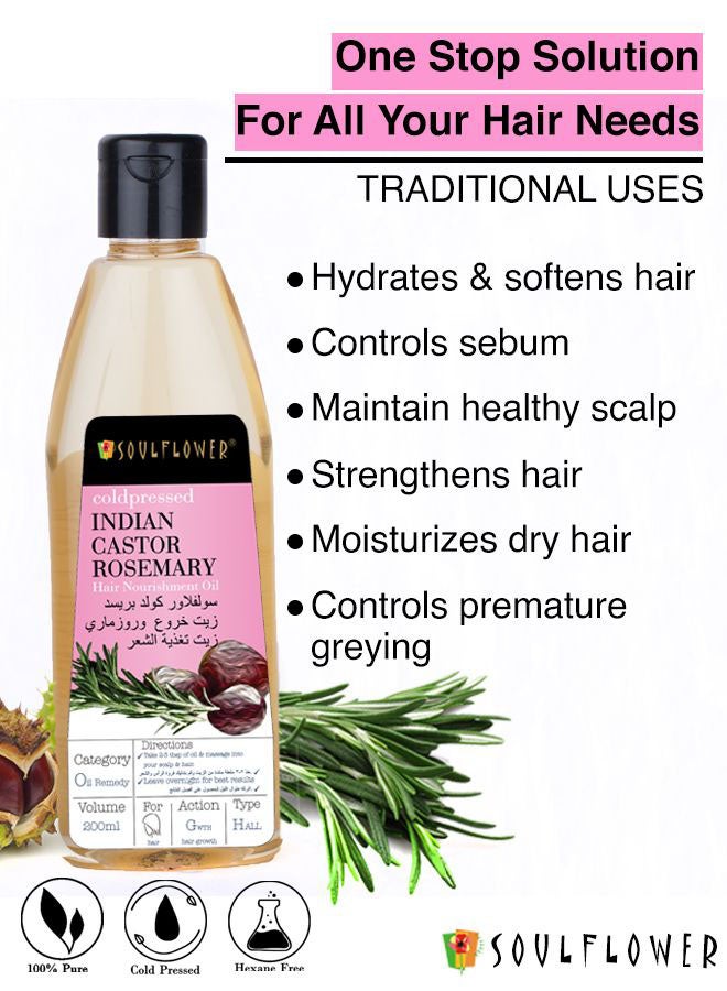 Castor And Rosemary Hair Nourishment Oil 200ml