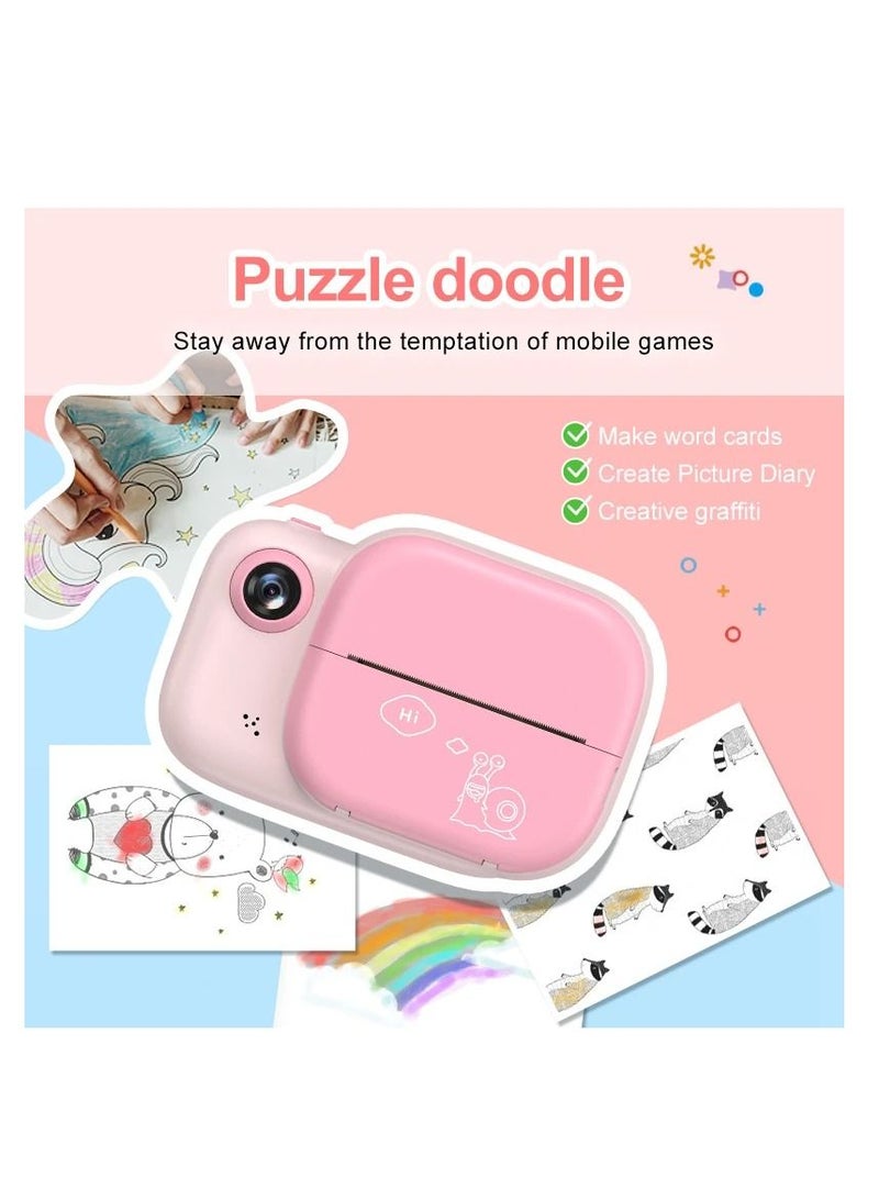 Children Instant Print Camera Thermal Printing Dual Cameras 1080P Digital Video Photo Cam Kid DIY Educational Toys Birthday Gift