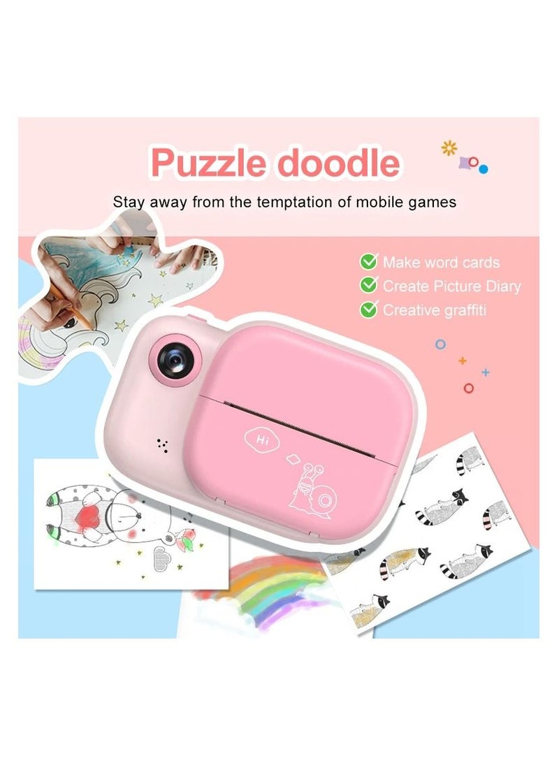 Children Instant Print Camera Thermal Printing Dual Cameras 1080P Digital Video Photo Cam Kid DIY Educational Toys Birthday Gift
