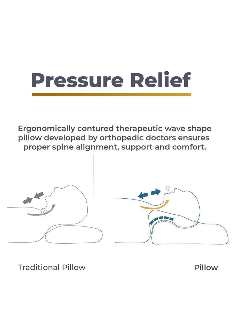 Cervical Orthopedic Memory Foam Ergonomic Contour Pillow For Neck Support and Pain Relief