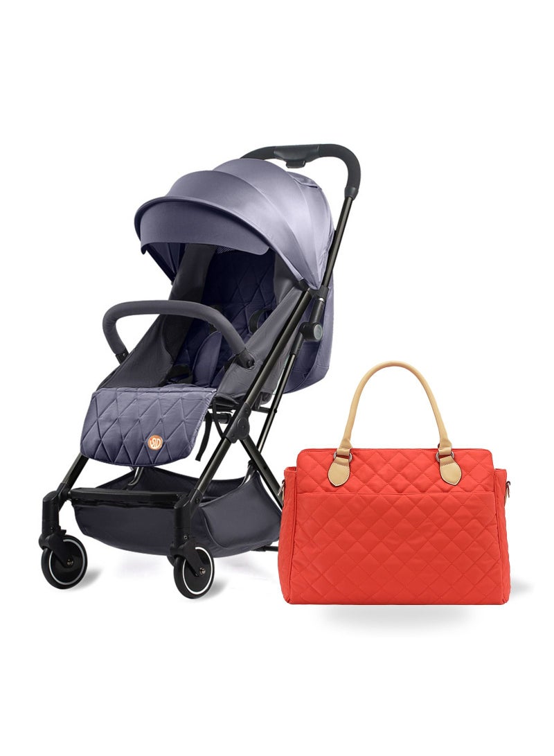 Travel Lite Stroller - Sld By With Sunveno Styler Fashion Diaper Bag - Dark Grey