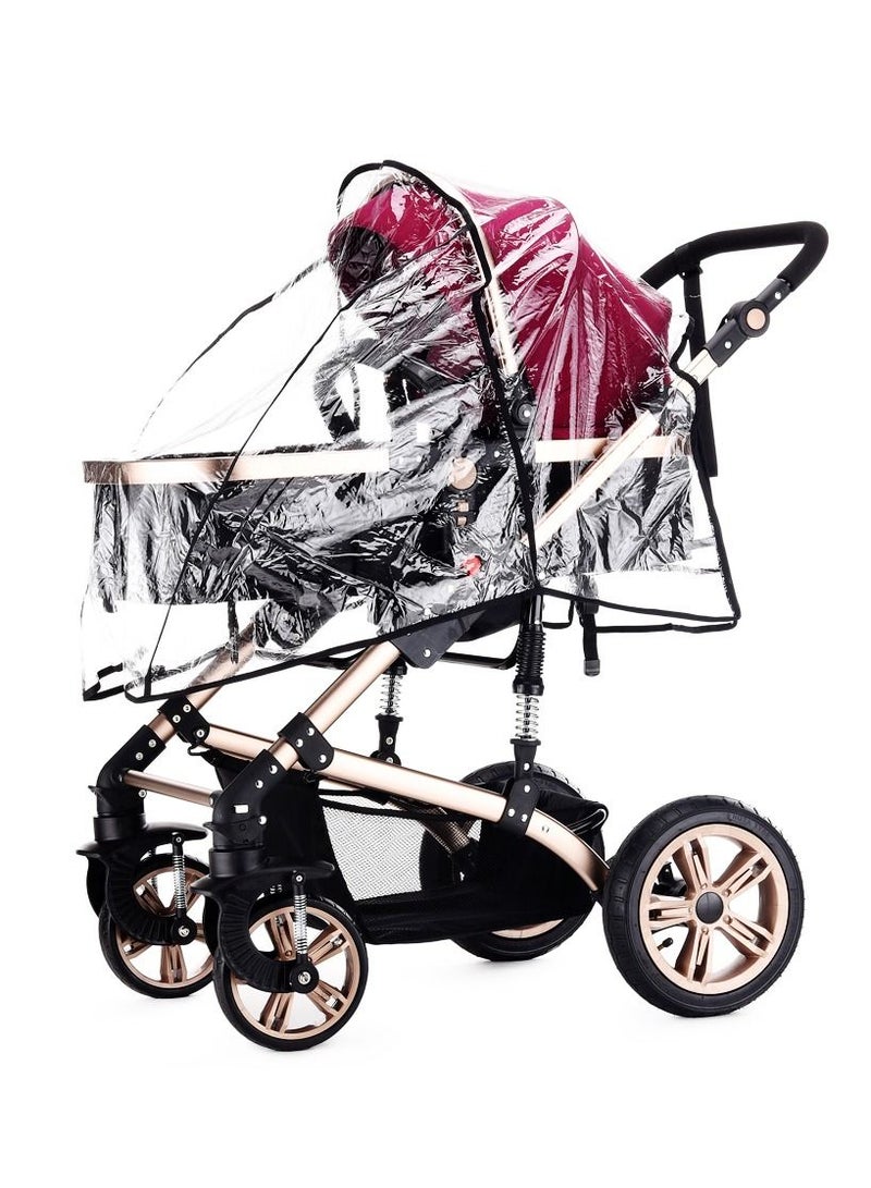 3 In 1 Pram Stroller With Sunveno Fashion Diaper Tote Bag - Wine