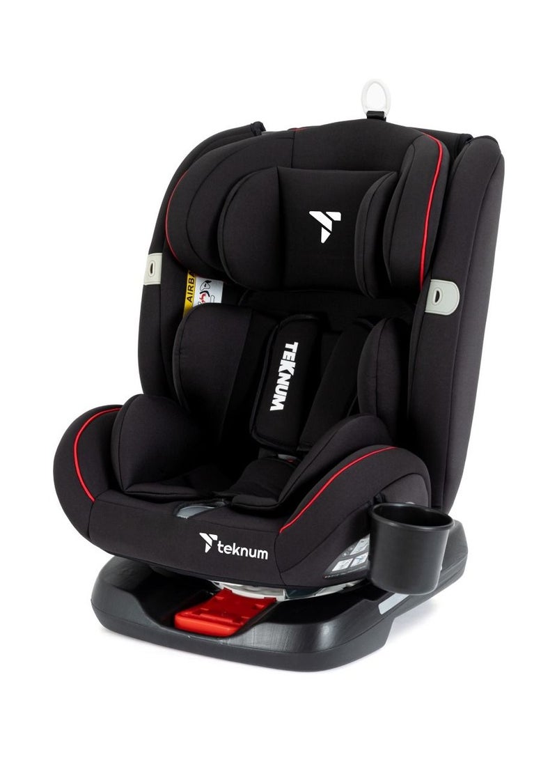 Evolve 360 Car Seat (0 - 12Yrs) With Sunveno Fashion Diaper Bag - Black