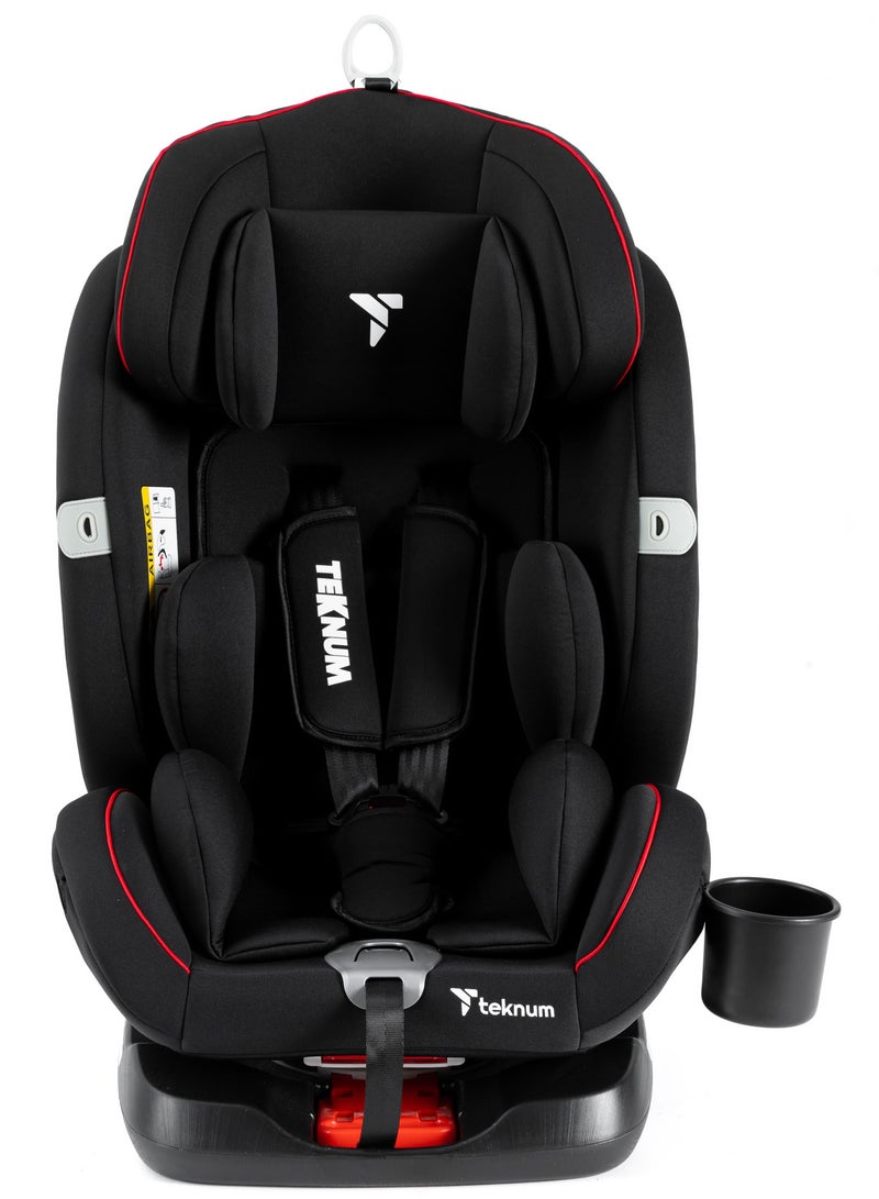 Evolve 360 Car Seat (0 - 12Yrs) With Sunveno Fashion Diaper Bag - Black