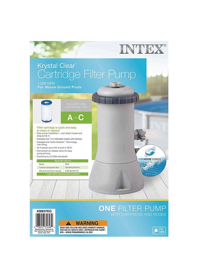 Cartridge Filter Pump (18 ft pool) 13.75x18.5x16cm