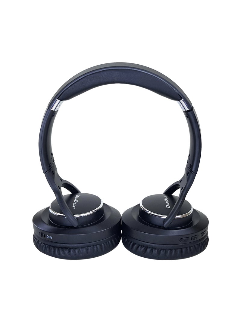 ANC10 Wireless On-Ear Headphones With Active Noise Cancellation  - Pure Bass - Foldable Black