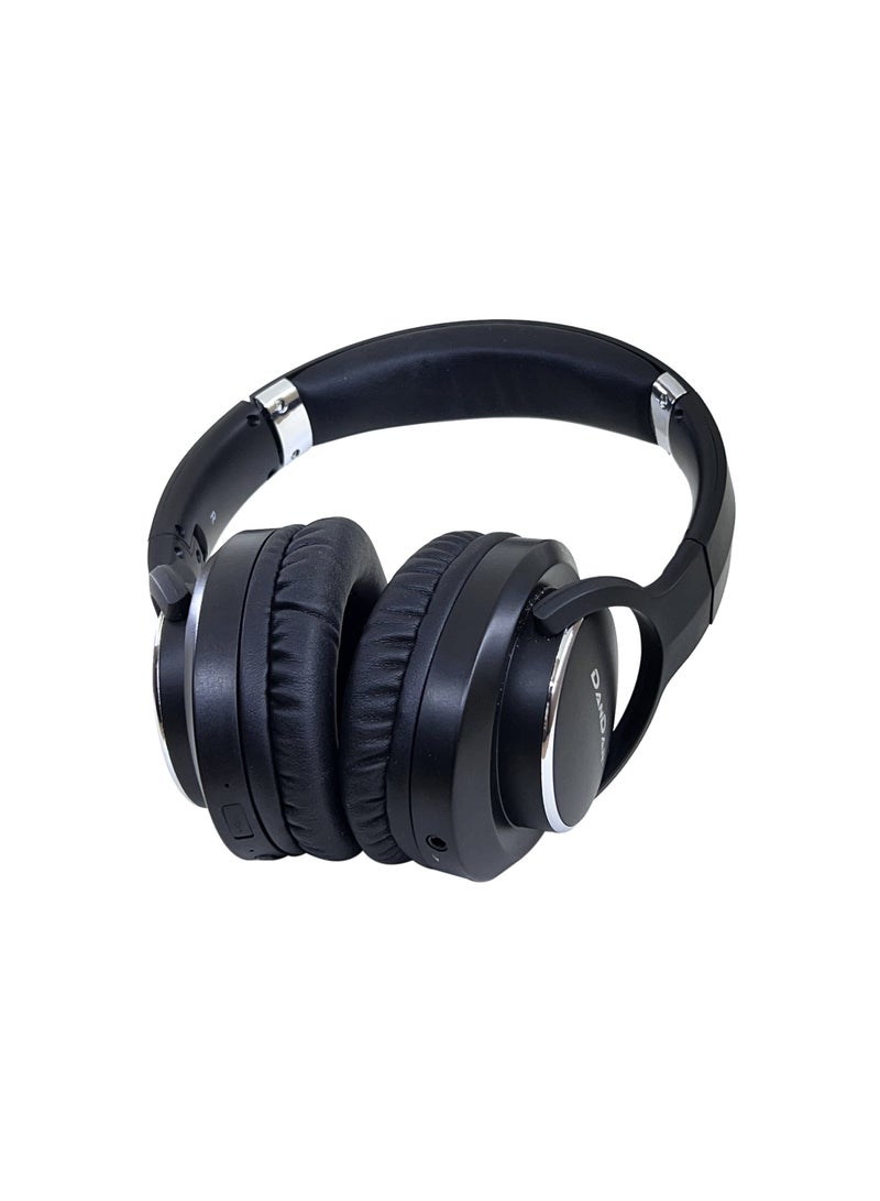 ANC10 Wireless On-Ear Headphones With Active Noise Cancellation  - Pure Bass - Foldable Black