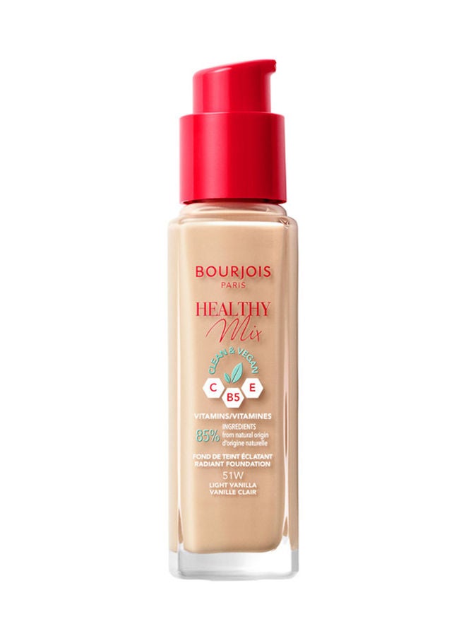 Healthy Mix Clean Foundation - 51W - Light Vanilla, 30ml Light Vanilla