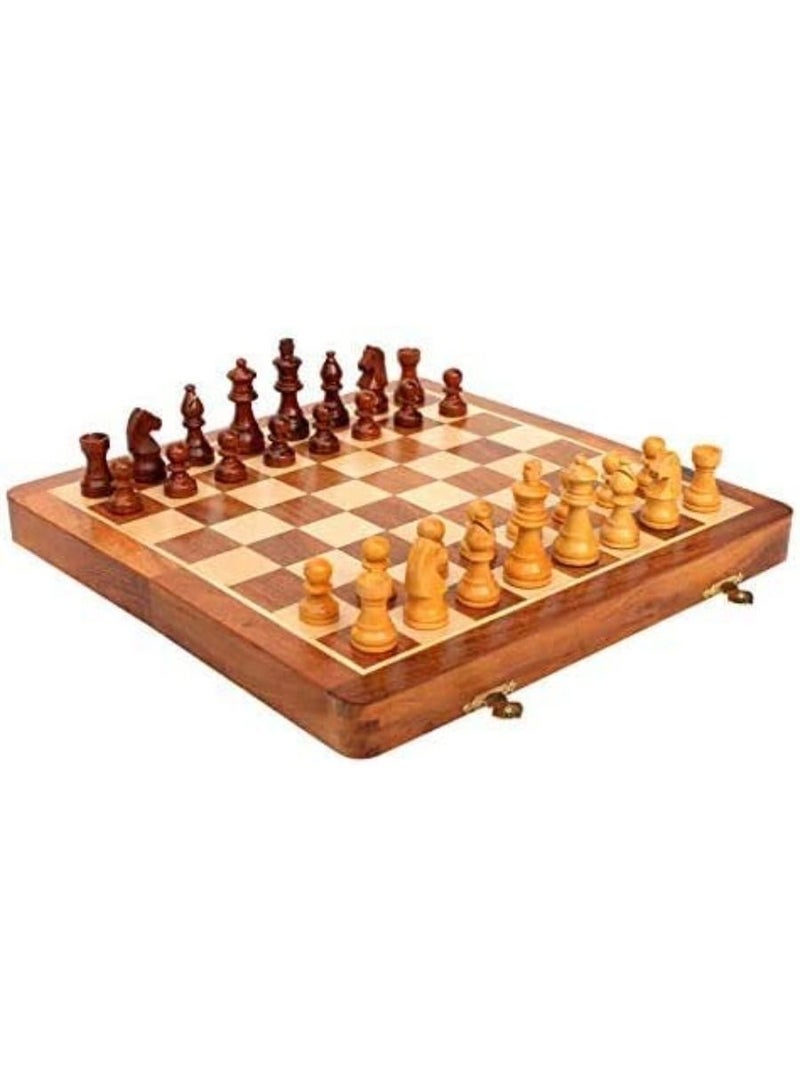 Handicrafts Wooden Folding Handmade Chess Set Board with Magnetic Pieces