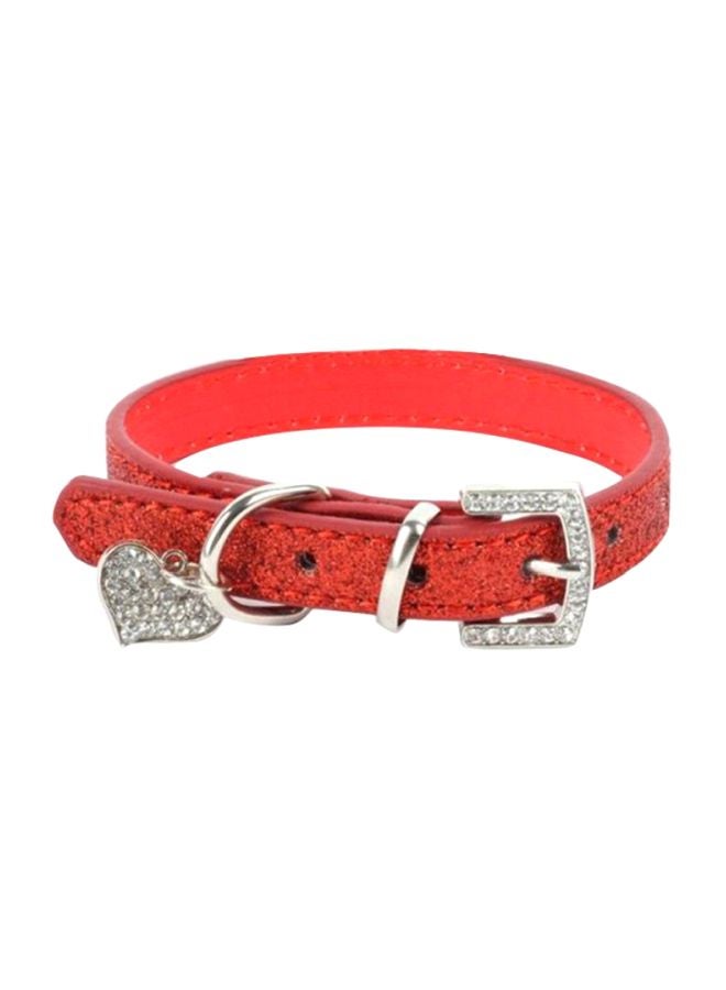 Rhinestone Studded Choker Necklace Red/Silver