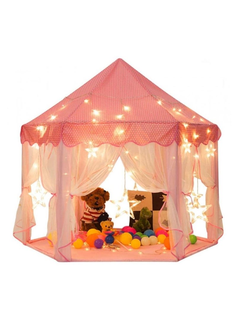 Tent  Princess Castle Tent for Girls Fairy Play Tents for Kids Hexagon Playhouse for Children or Toddlers Indoor or Outdoor Games (Pink)