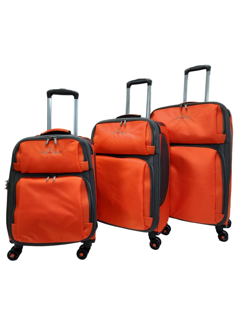 Luggage Set Soft Side - Lightweight Expandable Suitcase set of 3 - Trolley Bag for Travel with 4 Double Wheels & TSA Lock (20/24/28 Inches)