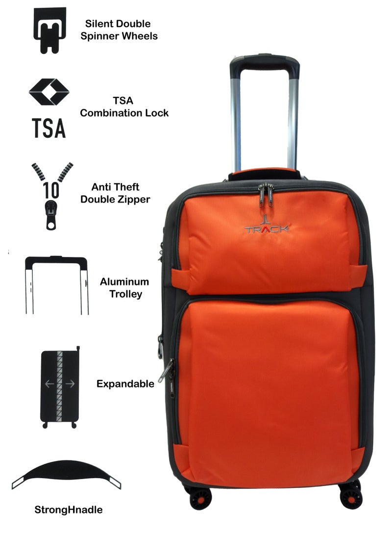 Luggage Set Soft Side - Lightweight Expandable Suitcase set of 3 - Trolley Bag for Travel with 4 Double Wheels & TSA Lock (20/24/28 Inches)