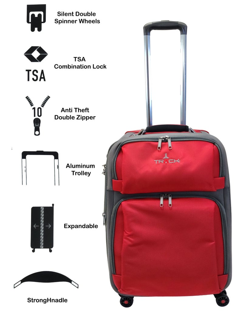 Luggage Set Soft Side - Lightweight Expandable Suitcase set of 3 - Trolley Bag for Travel with 4 Double Wheels & TSA Lock (20/24/28 Inches)