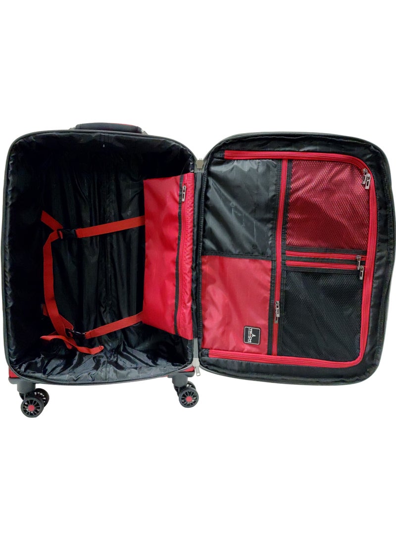 Luggage Set Soft Side - Lightweight Expandable Suitcase set of 3 - Trolley Bag for Travel with 4 Double Wheels & TSA Lock (20/24/28 Inches)