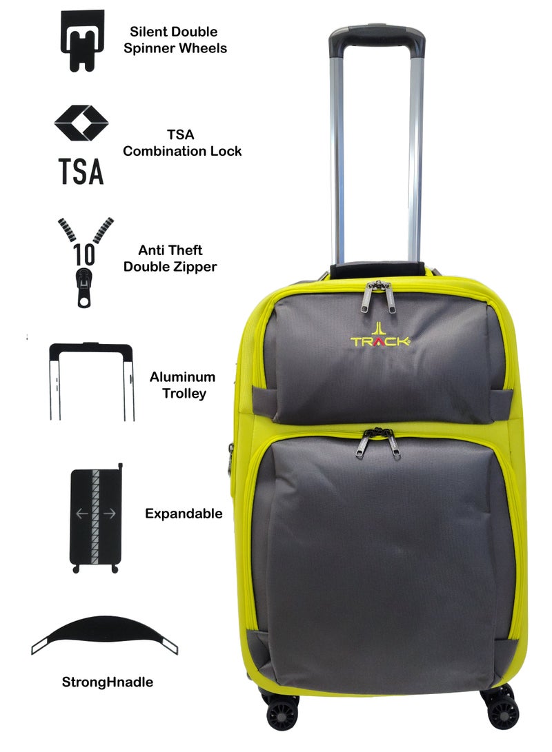 Luggage Set Soft Side - Lightweight Expandable Suitcase set of 3 - Trolley Bag for Travel with 4 Double Wheels & TSA Lock (20/24/28 Inches)