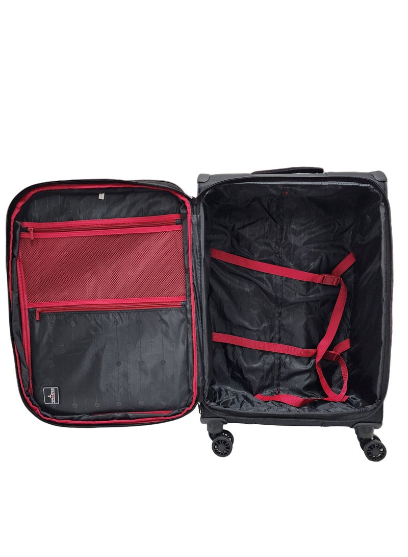 Lightweight Soft Shell Luggage Set of 3 Expandable Suitcase - Trolley Bags for Travel with 4 Double Wheels & TSA Lock