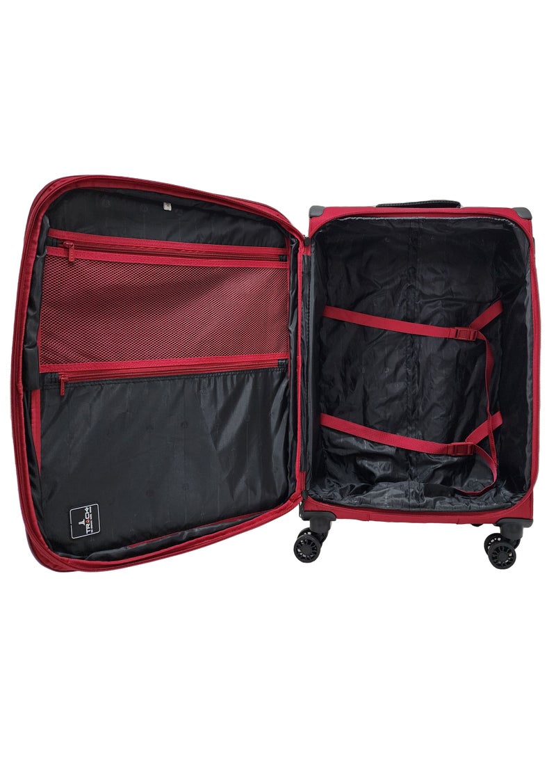 Lightweight Soft Shell Luggage Set of 3 Expandable Suitcase - Trolley Bags for Travel with 4 Double Wheels & TSA Lock
