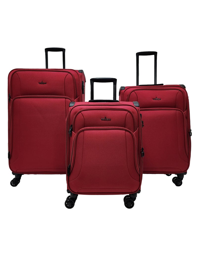 Lightweight Soft Shell Luggage Set of 3 Expandable Suitcase - Trolley Bags for Travel with 4 Double Wheels & TSA Lock