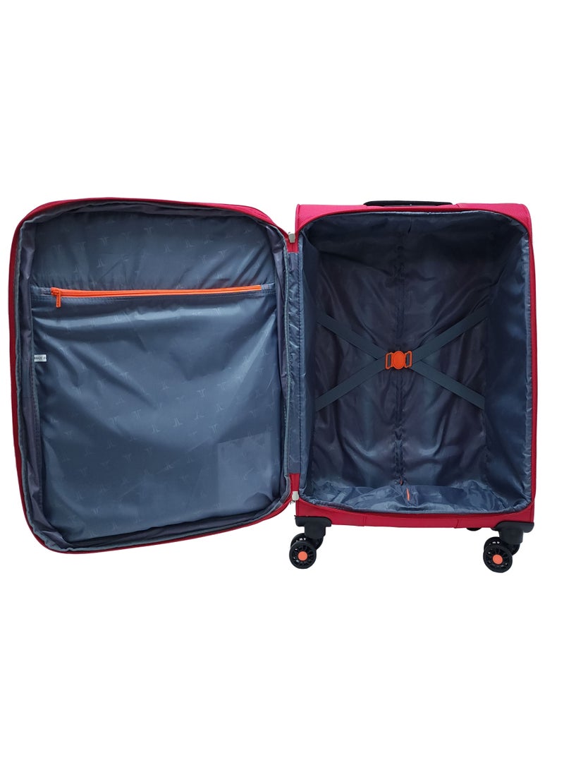 Softside 3 Piece Luggage Trolley Set Expandable & 4 Double Wheels With TSA Lock