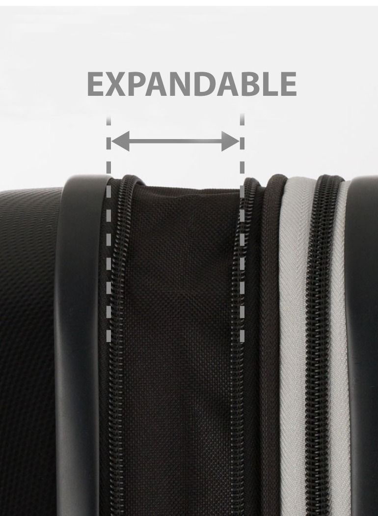 Softside 3 Piece Luggage Trolley Set Expandable & 4 Double Wheels With TSA Lock