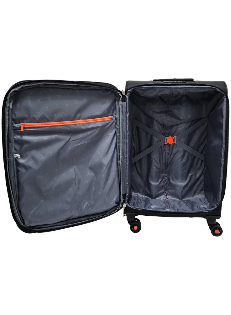 Softside 3 Piece Luggage Trolley Set Expandable & 4 Double Wheels With TSA Lock