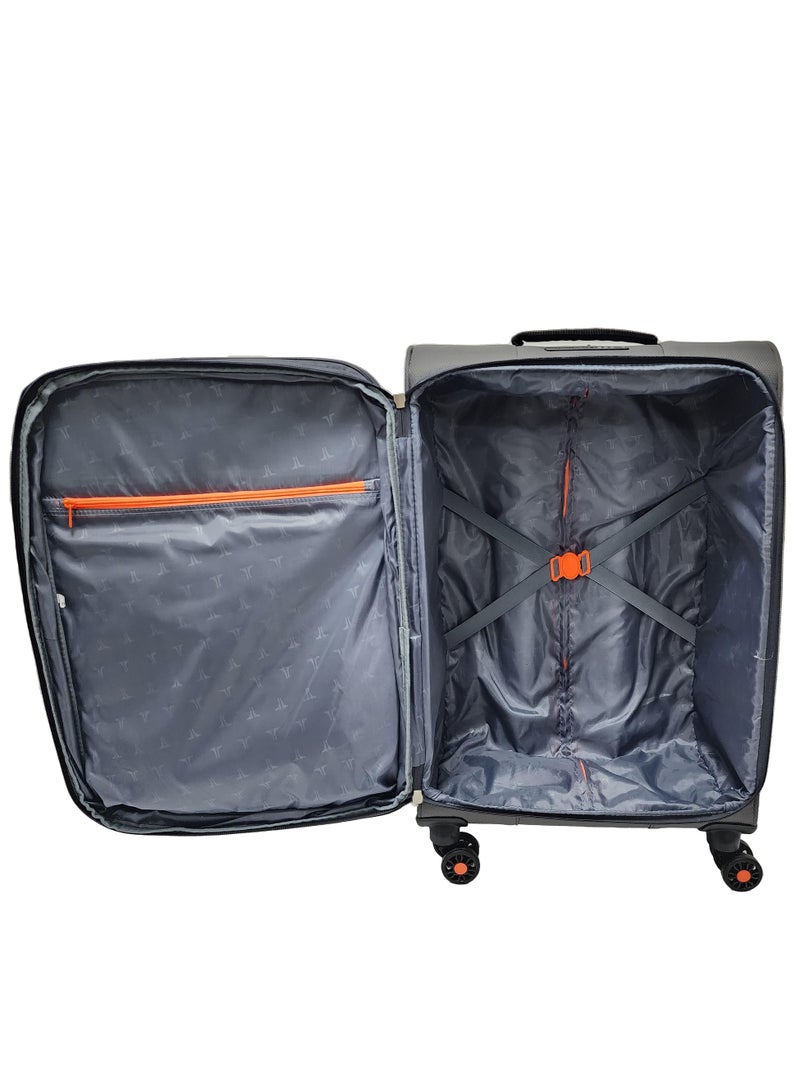 Softside 3 Piece Luggage Trolley Set Expandable & 4 Double Wheels With TSA Lock