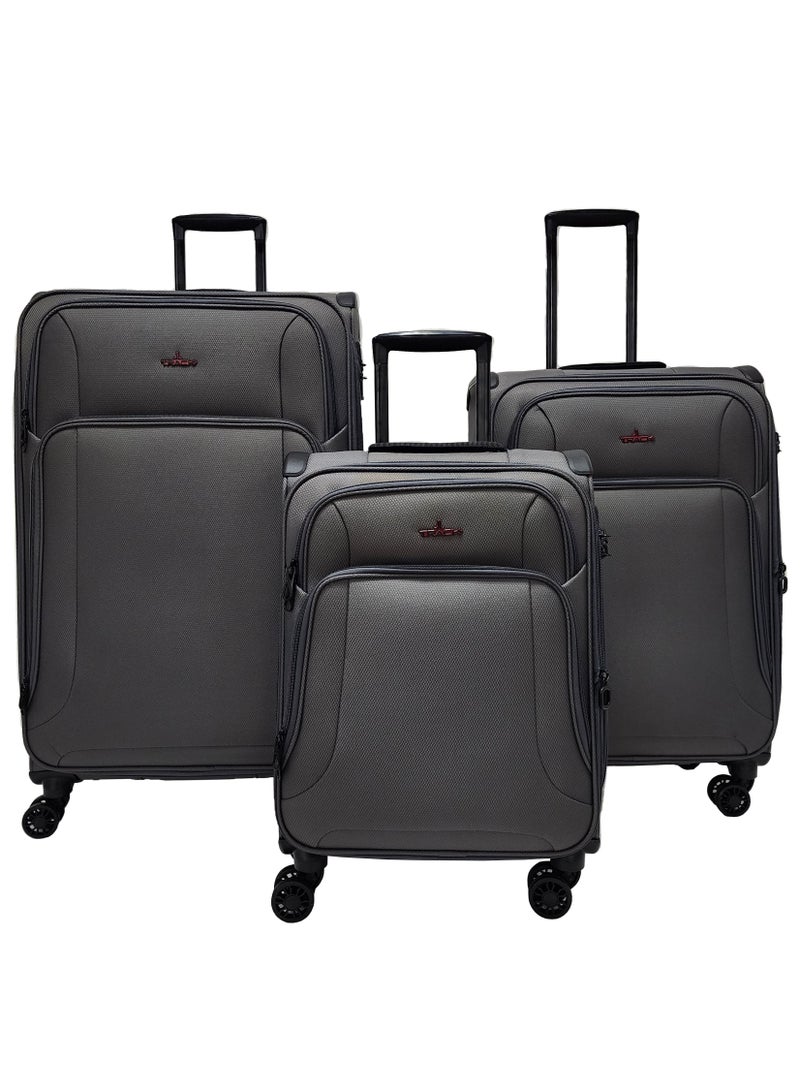 Lightweight Soft Shell Luggage Set of 3 Expandable Suitcase - Trolley Bags for Travel with 4 Double Wheels & TSA Lock