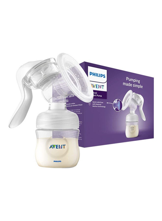 Manual Breast Pump, White, Transparent